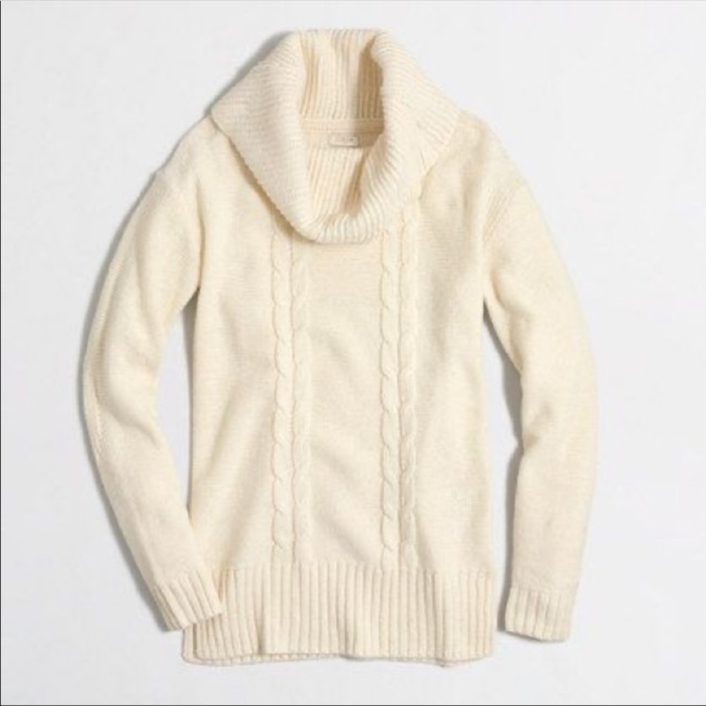 Jcrew Woman’s Wool Blend Cable Knit Cowl Sweater